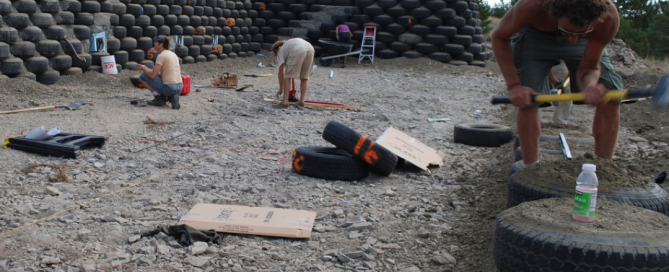 earthship tire work